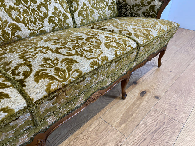 WMK # Wunderschönes Chippendale Sofa mit hochwertigem Brokat Bezug & Gold Braun & handverziertem Holzrahmen # Couch 3-Sitzer 3er Liege Sitzgarnitur Stilmöbel Barock Rokoko Vintage Berlin München Kiel