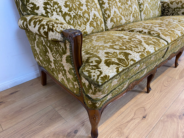 WMK # Wunderschönes Chippendale Sofa mit hochwertigem Brokat Bezug & Gold Braun & handverziertem Holzrahmen # Couch 3-Sitzer 3er Liege Sitzgarnitur Stilmöbel Barock Rokoko Vintage Berlin München Kiel