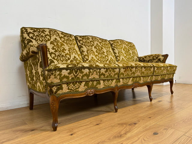 WMK # Wunderschönes Chippendale Sofa mit hochwertigem Brokat Bezug & Gold Braun & handverziertem Holzrahmen # Couch 3-Sitzer 3er Liege Sitzgarnitur Stilmöbel Barock Rokoko Vintage Berlin München Kiel