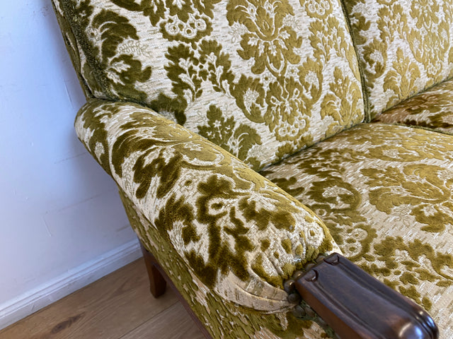 WMK # Wunderschönes Chippendale Sofa mit hochwertigem Brokat Bezug & Gold Braun & handverziertem Holzrahmen # Couch 3-Sitzer 3er Liege Sitzgarnitur Stilmöbel Barock Rokoko Vintage Berlin München Kiel