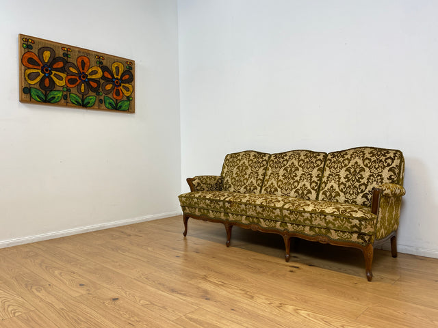 WMK # Wunderschönes Chippendale Sofa mit hochwertigem Brokat Bezug & Gold Braun & handverziertem Holzrahmen # Couch 3-Sitzer 3er Liege Sitzgarnitur Stilmöbel Barock Rokoko Vintage Berlin München Kiel