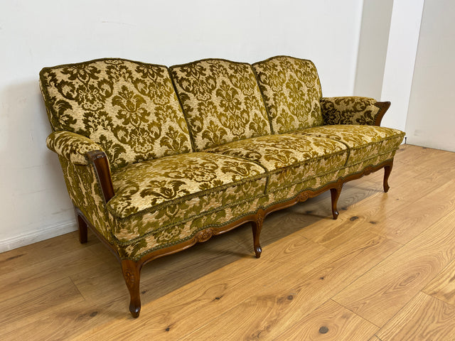 WMK # Wunderschönes Chippendale Sofa mit hochwertigem Brokat Bezug & Gold Braun & handverziertem Holzrahmen # Couch 3-Sitzer 3er Liege Sitzgarnitur Stilmöbel Barock Rokoko Vintage Berlin München Kiel