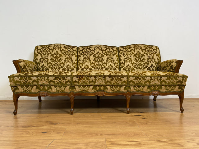 WMK # Wunderschönes Chippendale Sofa mit hochwertigem Brokat Bezug & Gold Braun & handverziertem Holzrahmen # Couch 3-Sitzer 3er Liege Sitzgarnitur Stilmöbel Barock Rokoko Vintage Berlin München Kiel