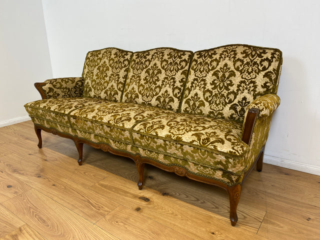 WMK # Wunderschönes Chippendale Sofa mit hochwertigem Brokat Bezug & Gold Braun & handverziertem Holzrahmen # Couch 3-Sitzer 3er Liege Sitzgarnitur Stilmöbel Barock Rokoko Vintage Berlin München Kiel