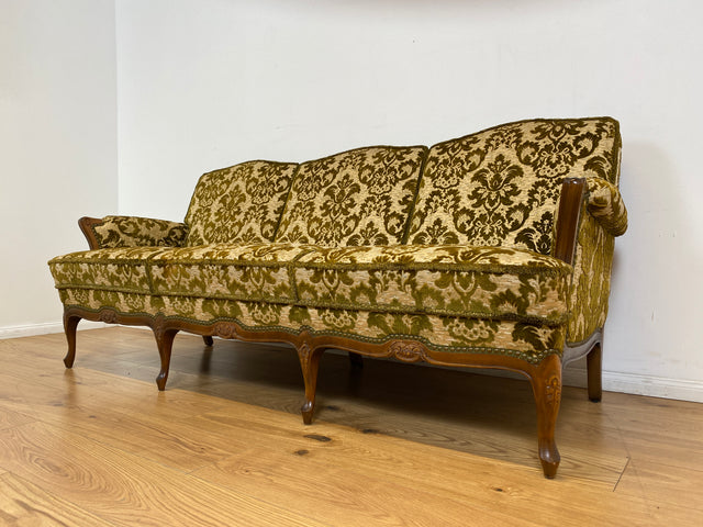 WMK # Wunderschönes Chippendale Sofa mit hochwertigem Brokat Bezug & Gold Braun & handverziertem Holzrahmen # Couch 3-Sitzer 3er Liege Sitzgarnitur Stilmöbel Barock Rokoko Vintage Berlin München Kiel