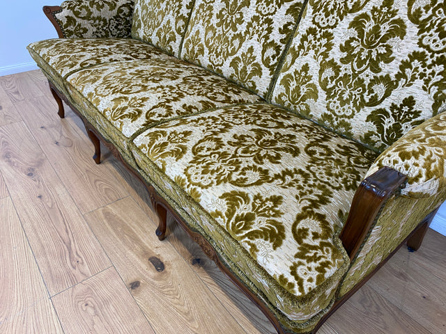 WMK # Wunderschönes Chippendale Sofa mit hochwertigem Brokat Bezug & Gold Braun & handverziertem Holzrahmen # Couch 3-Sitzer 3er Liege Sitzgarnitur Stilmöbel Barock Rokoko Vintage Berlin München Kiel