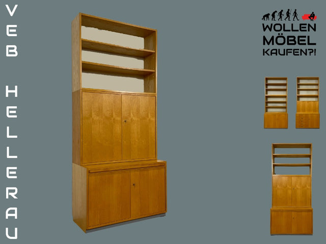 WMK I DDR Designer Highboard 605 von Bruno Knoblauch für VEB Hellerau aus 1968 in Esche I Bücherschrank Bücherregal Regal Regalwand Stringregal Kommode Mid-Century Vintage I Berlin Stuttgart Münster