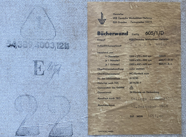 WMK I DDR Designer Schreibschrank 605 von Bruno Knoblauch für VEB Hellerau aus 1968 in Esche I Sekretär Bücherregal Regal Highboard Regalwand Bücherschrank Mid-Century Vintage I Berlin Bremen Essen