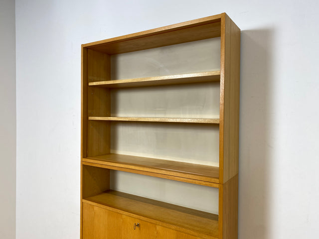 WMK I DDR Designer Schreibschrank 605 von Bruno Knoblauch für VEB Hellerau aus 1968 in Esche I Sekretär Bücherregal Regal Highboard Regalwand Bücherschrank Mid-Century Vintage I Berlin Bremen Essen