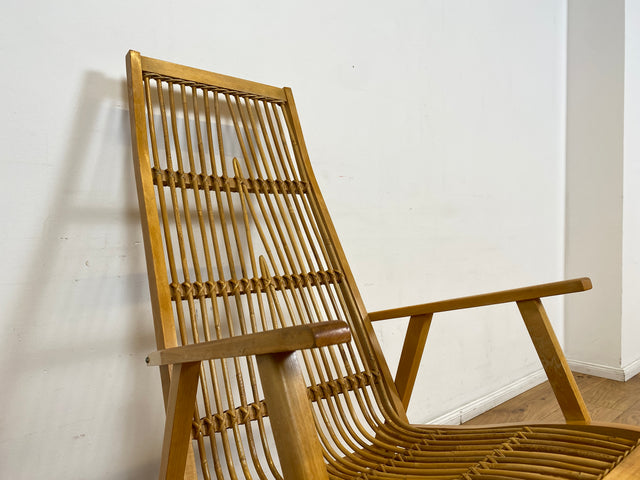 WMK I Der Design Klassiker von VEB Hellerau I Designer Schaukelstuhl by Selman Selmanagic I Buche & Rattan I Stuhl Sessel Lesesessel Rocking Chair Mid-Century Retro DDR Vintage 60er Berlin Köln Kassel
