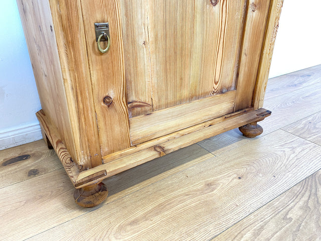 WMK I Schöne antike dänische Kommode aus vollem Holz mit Marmorplatte, Schublade & Messinggriffen I Schrank Marmorkommode Flurkommode Waschtisch Ablage Weichholz Jugendstil Vintage Berlin Bremen Bonn