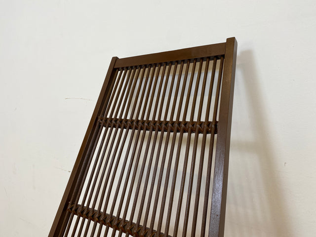 WMK # WMK Stilvoller und gut erhaltener Designer Schaukelstuhl von Selman Selmanagic für VEB Hellerau mit roter Polsterung # Stuhl Sessel Lesesessel Rocking Chair Mid-Century Retro DDR Vintage 60er