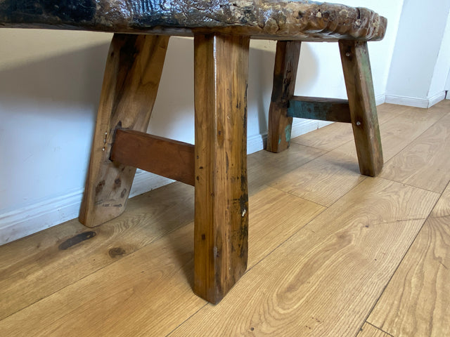 Boatwood by WMK I Einzigartige Sitzbank aus altem Bootsholz in Originalfarben I handgefertigtes Unikat I In- & Outdoor I Bank Holzbank Küchenbank Gartenbank Balkon Treibholz Loft Berlin Bremen Gera