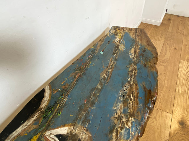 Boatwood by WMK I Einzigartige Sitzbank aus altem Bootsholz in Originalfarben I handgefertigtes Unikat I In- & Outdoor I Bank Holzbank Küchenbank Gartenbank Balkon Treibholz Loft Berlin Bremen Gera