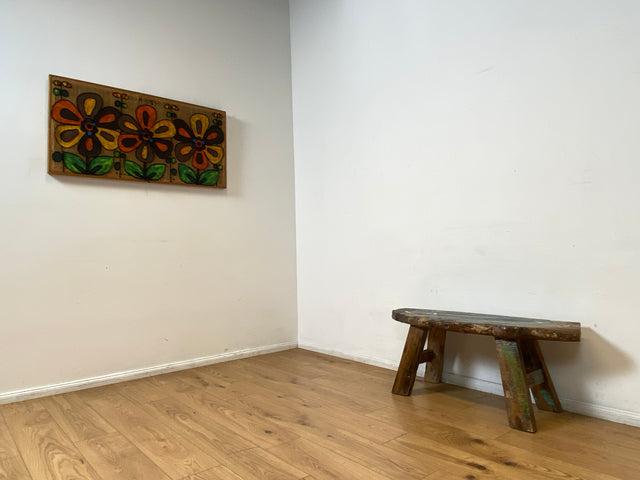 Boatwood by WMK I Einzigartige Sitzbank aus altem Bootsholz in Originalfarben I handgefertigtes Unikat I In- & Outdoor I Bank Holzbank Küchenbank Gartenbank Balkon Treibholz Loft Berlin Bremen Gera