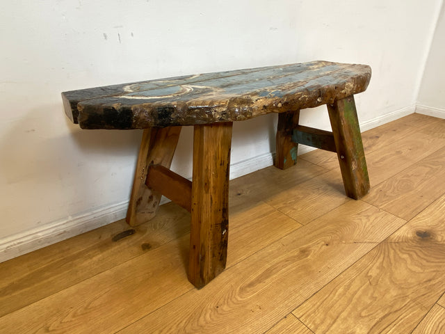 Boatwood by WMK I Einzigartige Sitzbank aus altem Bootsholz in Originalfarben I handgefertigtes Unikat I In- & Outdoor I Bank Holzbank Küchenbank Gartenbank Balkon Treibholz Loft Berlin Bremen Gera