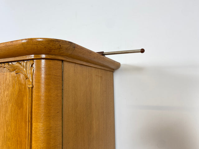 WMK I Wunderschöner heller 1930er Jahre Art Deco Kleiderschrank aus vollem Holz mit perfekter Aufteilung I Schrank Wäscheschrank Schlafzimmerschrank Wardrobe Antik Vintage I Berlin Dresden Regensburg