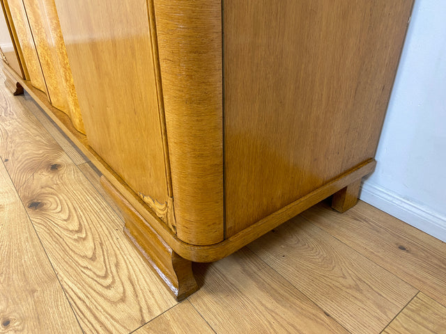 WMK I Wunderschöner heller 1930er Jahre Art Deco Kleiderschrank aus vollem Holz mit perfekter Aufteilung I Schrank Wäscheschrank Schlafzimmerschrank Wardrobe Antik Vintage I Berlin Dresden Regensburg