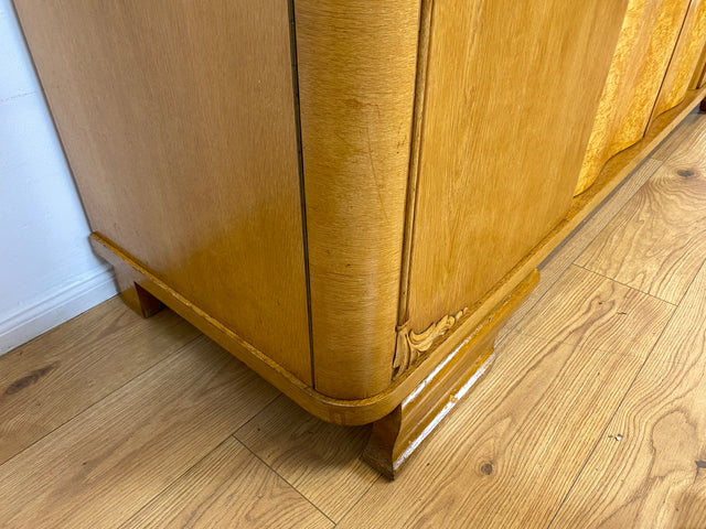 WMK I Wunderschöner heller 1930er Jahre Art Deco Kleiderschrank aus vollem Holz mit perfekter Aufteilung I Schrank Wäscheschrank Schlafzimmerschrank Wardrobe Antik Vintage I Berlin Dresden Regensburg