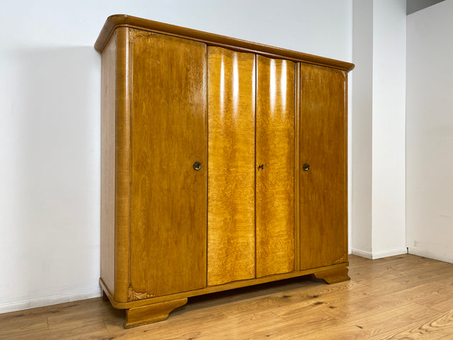 WMK I Wunderschöner heller 1930er Jahre Art Deco Kleiderschrank aus vollem Holz mit perfekter Aufteilung I Schrank Wäscheschrank Schlafzimmerschrank Wardrobe Antik Vintage I Berlin Dresden Regensburg