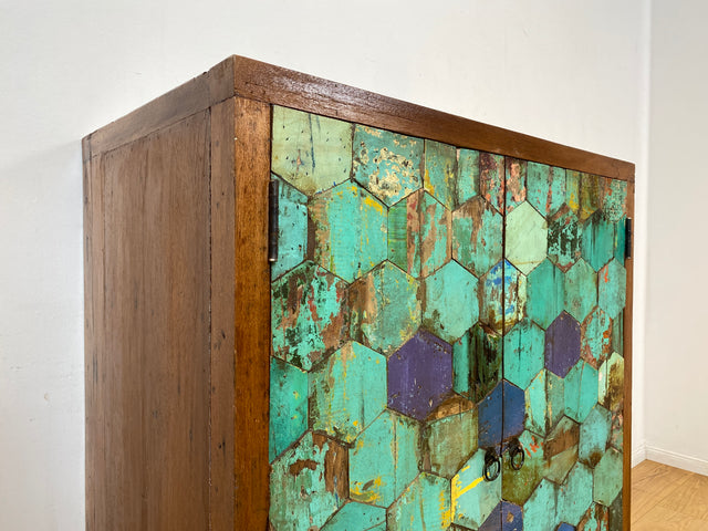 Boatwood by WMK I Einzigartiger handgefertigter Schrank aus altem Bootsholz I Teakholz massiv I Highboard Kommode Sideboard Wäscheschrank Bar Barschrank Schuhschrank Schuhkommode Berlin Usedom Bremen