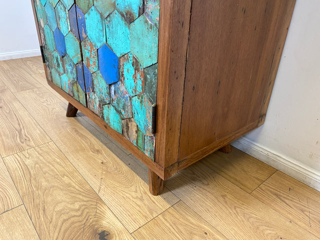 Boatwood by WMK I Einzigartiger handgefertigter Schrank aus altem Bootsholz I Teakholz massiv I Highboard Kommode Sideboard Wäscheschrank Bar Barschrank Schuhschrank Schuhkommode Berlin Usedom Bremen