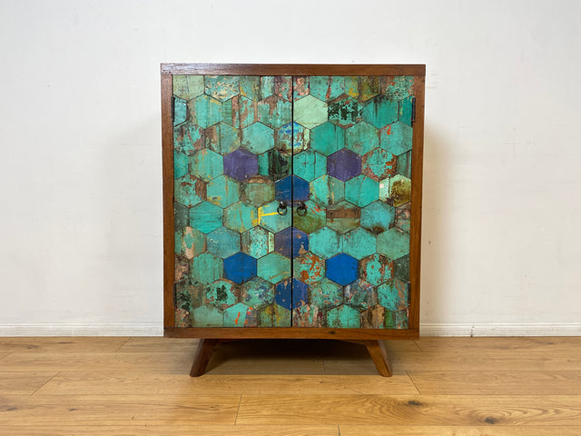 Boatwood by WMK I Einzigartiger handgefertigter Schrank aus altem Bootsholz I Teakholz massiv I Highboard Kommode Sideboard Wäscheschrank Bar Barschrank Schuhschrank Schuhkommode Berlin Usedom Bremen