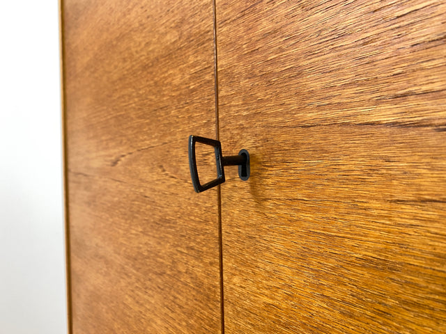 WMK # Stilvolles und sehr gut erhaltenes hohes & modulares Mid-Century Highboard aus 1960 in Teakholz mit Schubladen und Regal # Schrank Bücherschrank Wäscheschrank Regalwand Schrankwand Vintage Teak