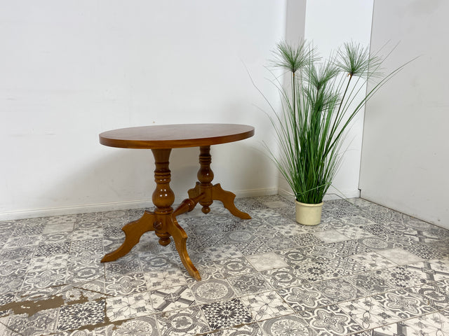 WMK Hübscher und gut erhaltener Couchtisch mit schönen gedrechselten Tischbeinen & wunderschöner Maserung # Salontisch Wohnzimmertisch Coffee Table Beistelltisch Stilmöbel Vintage # Lieferung möglich