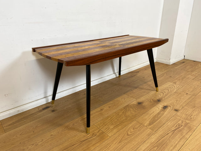 WMK Very pretty &amp; well-preserved mid-century coffee table from 1962 by Franz Widynski (Berlin) on period-typical conical feet # Living room table Sofa table Coffee table Retro Vintage Rockabilly