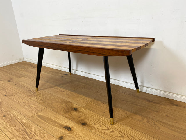 WMK Very pretty &amp; well-preserved mid-century coffee table from 1962 by Franz Widynski (Berlin) on period-typical conical feet # Living room table Sofa table Coffee table Retro Vintage Rockabilly