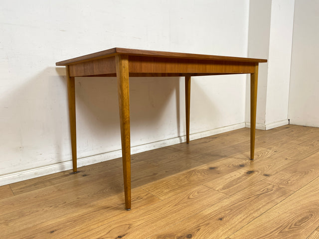 WMK Eleganter und gut erhaltener ausziehbarer skandinavischer Esstisch in Teakholz # Tisch Esszimmertisch Holztisch Küchentisch Ausziehtisch Danish Design Vintage Mid-Century Teak 50er 60er