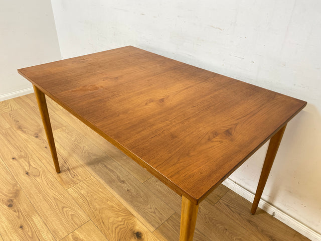 WMK Eleganter und gut erhaltener ausziehbarer skandinavischer Esstisch in Teakholz # Tisch Esszimmertisch Holztisch Küchentisch Ausziehtisch Danish Design Vintage Mid-Century Teak 50er 60er