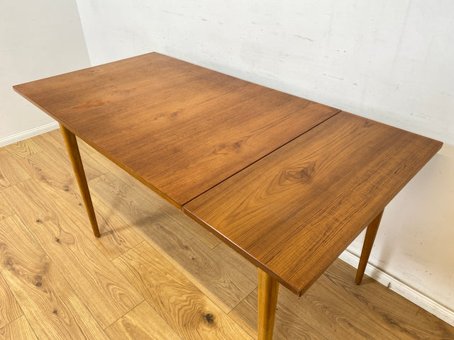 WMK Eleganter und gut erhaltener ausziehbarer skandinavischer Esstisch in Teakholz # Tisch Esszimmertisch Holztisch Küchentisch Ausziehtisch Danish Design Vintage Mid-Century Teak 50er 60er