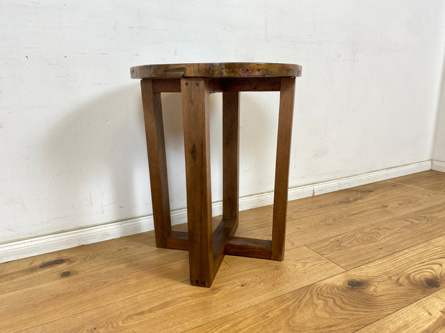 Boatwood by WMK I 100% nachhaltiger Couchtisch aus altem Bootsholz I handgefertigt aus Teakholz massiv I für In & Outdoor I bunter Wohnzimmertisch Beistelltisch Sofatisch Coffee Table Würfel Treibholz