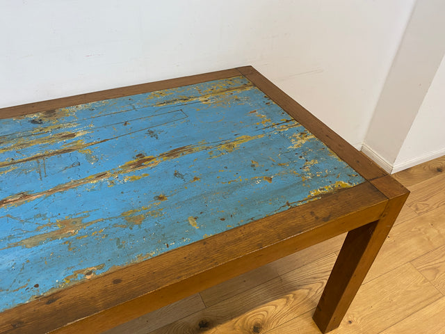 Boatwood by WMK # Einzigartiger 170x88cm großer Esstisch aus altem Bootsholz, ein handgefertigtes Unikat aus massivem Teakholz