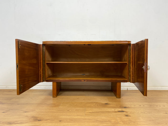 WMK Besonders schöne und gut erhaltene Art Deco Kommode aus 1939, Vollholz mit vornehmer Marmorauflage # Marmorkommode Schrank Anrichte Sideboard Flurkommode Schuhschrank Wäschekommode Antik Vintage