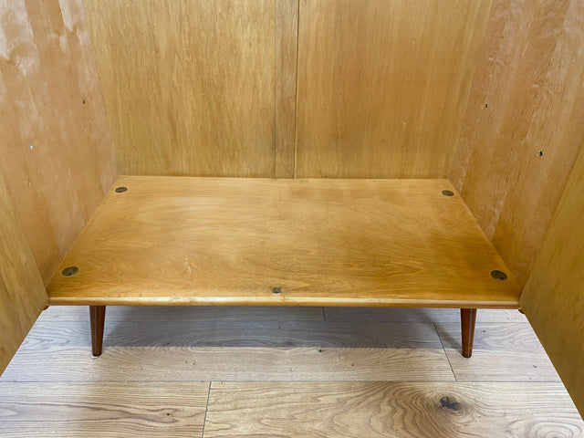 WMK # Raumaufhellender und geräumiger Mid-Century Kleiderschrank aus 1964 in Buche und Birke mit Aufsatz # Schrank Wäscheschrank Wardrobe Schlafzimmerschrank Aufsatzschrank DDR Vintage Retro 60er