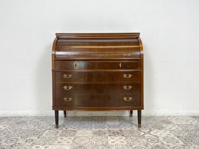 WMK Hochwertiger & sehr gut erhaltener skandinavischer Mid-Century Sekretär aus vollem Holz mit Ausziehplatte # Schreibschrank Schreibtisch Desk Kommode Schubladenkommode Wäschekommode Schrank Vintage