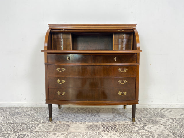 WMK Hochwertiger & sehr gut erhaltener skandinavischer Mid-Century Sekretär aus vollem Holz mit Ausziehplatte # Schreibschrank Schreibtisch Desk Kommode Schubladenkommode Wäschekommode Schrank Vintage