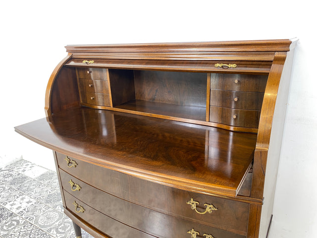 WMK Hochwertiger & sehr gut erhaltener skandinavischer Mid-Century Sekretär aus vollem Holz mit Ausziehplatte # Schreibschrank Schreibtisch Desk Kommode Schubladenkommode Wäschekommode Schrank Vintage