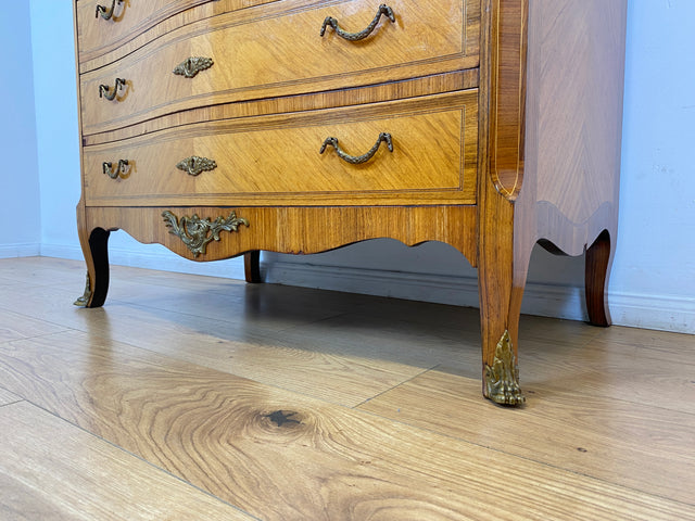 WMK # Vornehmer und gut erhaltener dänischer 60er Jahre Sekretär im Stil Louis XVI aus vollem Holz, mit feinen Intarsien # Sekretär Schreibschrank Schreibtisch Kommode Desk Barock Rokoko XV Vintage