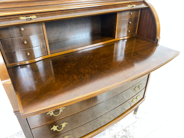 WMK Hochwertiger & sehr gut erhaltener skandinavischer Mid-Century Sekretär aus vollem Holz mit Ausziehplatte # Schreibschrank Schreibtisch Desk Kommode Schubladenkommode Wäschekommode Schrank Vintage