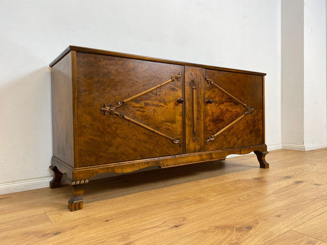 WMK Vornehmes & sehr gut erhaltenes skandinavisches antikes Sideboard (um 1920) aus vollem Holz mit Schubladen # Kommode Anrichte Schrank Wäschekommode Fernsehkommode TV-Lowboard Vintage Jugendstil