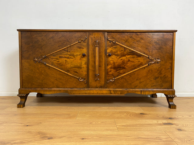 WMK Vornehmes & sehr gut erhaltenes skandinavisches antikes Sideboard (um 1920) aus vollem Holz mit Schubladen # Kommode Anrichte Schrank Wäschekommode Fernsehkommode TV-Lowboard Vintage Jugendstil