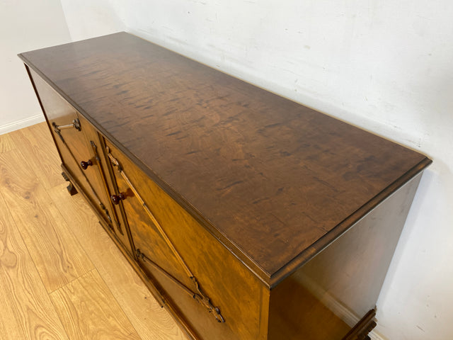 WMK Vornehmes & sehr gut erhaltenes skandinavisches antikes Sideboard (um 1920) aus vollem Holz mit Schubladen # Kommode Anrichte Schrank Wäschekommode Fernsehkommode TV-Lowboard Vintage Jugendstil