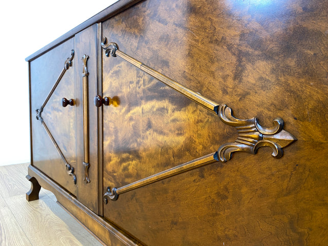 WMK Vornehmes & sehr gut erhaltenes skandinavisches antikes Sideboard (um 1920) aus vollem Holz mit Schubladen # Kommode Anrichte Schrank Wäschekommode Fernsehkommode TV-Lowboard Vintage Jugendstil