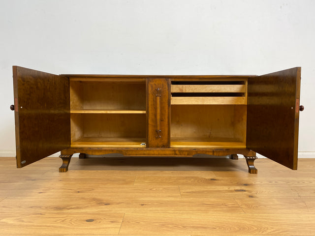 WMK Vornehmes & sehr gut erhaltenes skandinavisches antikes Sideboard (um 1920) aus vollem Holz mit Schubladen # Kommode Anrichte Schrank Wäschekommode Fernsehkommode TV-Lowboard Vintage Jugendstil