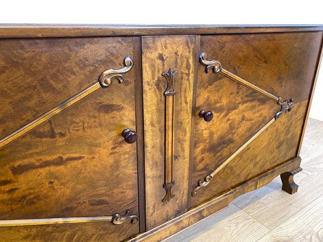 WMK Vornehmes & sehr gut erhaltenes skandinavisches antikes Sideboard (um 1920) aus vollem Holz mit Schubladen # Kommode Anrichte Schrank Wäschekommode Fernsehkommode TV-Lowboard Vintage Jugendstil