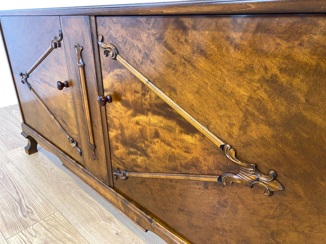 WMK Vornehmes & sehr gut erhaltenes skandinavisches antikes Sideboard (um 1920) aus vollem Holz mit Schubladen # Kommode Anrichte Schrank Wäschekommode Fernsehkommode TV-Lowboard Vintage Jugendstil